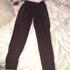 Missguided maroon joggers